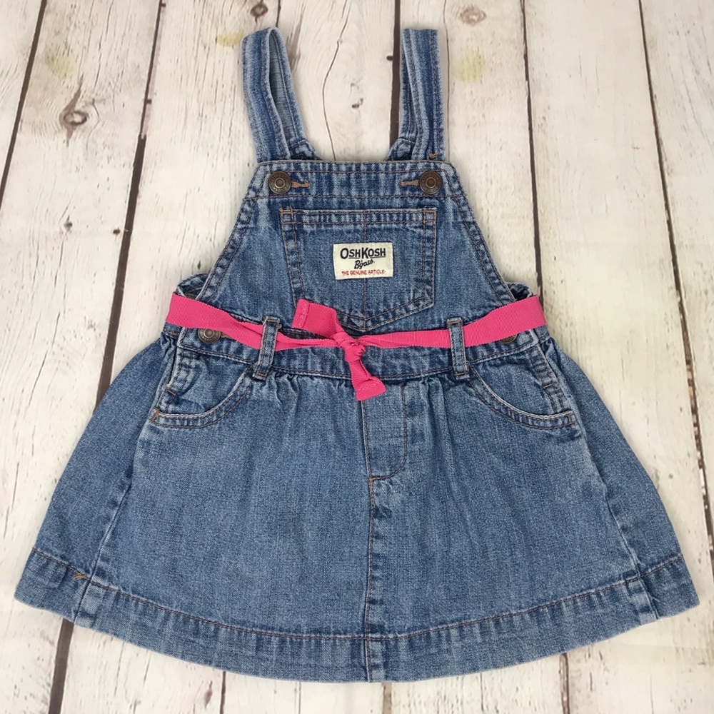 OshKosh B’Gosh Dress Skirt Denim Blue Jean Overalls 18 Months